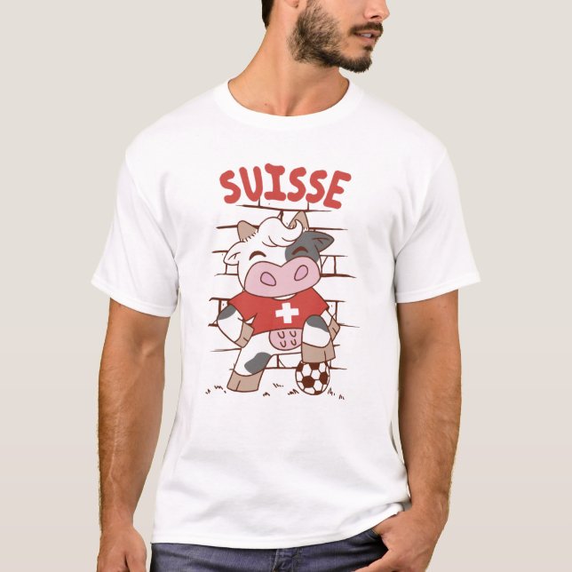 Schweizer Fußballfußballfahne Schweiz Flagge T-Shirt (Vorderseite)