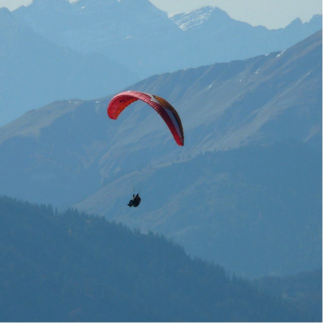 Schweizer Gleitschirmfliegen Fotoskulptur Ornament (Vorne)