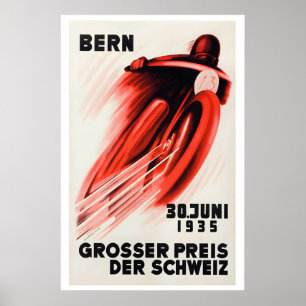 Schweizer Grand Prix für Motorradfahrer 1933 Vinta Poster