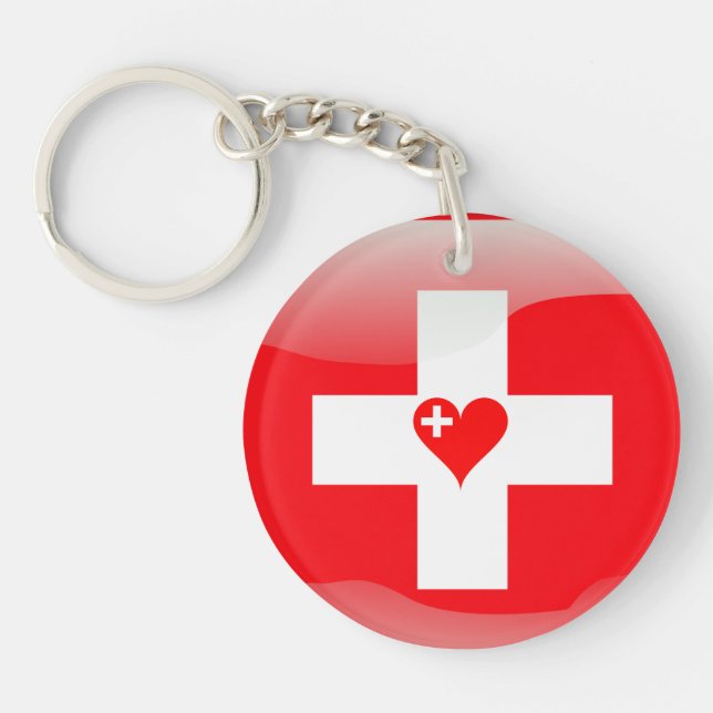 Schweizer Herz Schlüsselanhänger (Vorderseite)