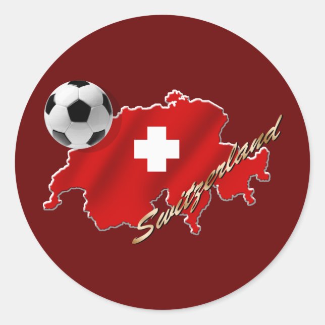 Schweizer Karte Schweizer Fußballgeschenke Runder Aufkleber (Vorderseite)