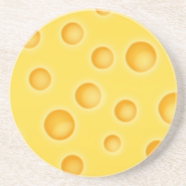 Schweizer Käse Cheezy Texturmuster Getränkeuntersetzer (Vorne)