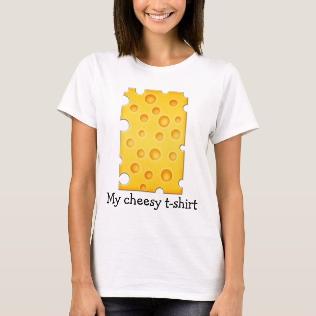 Schweizer Käse Cheezy Texturmuster T-Shirt (Vorderseite)