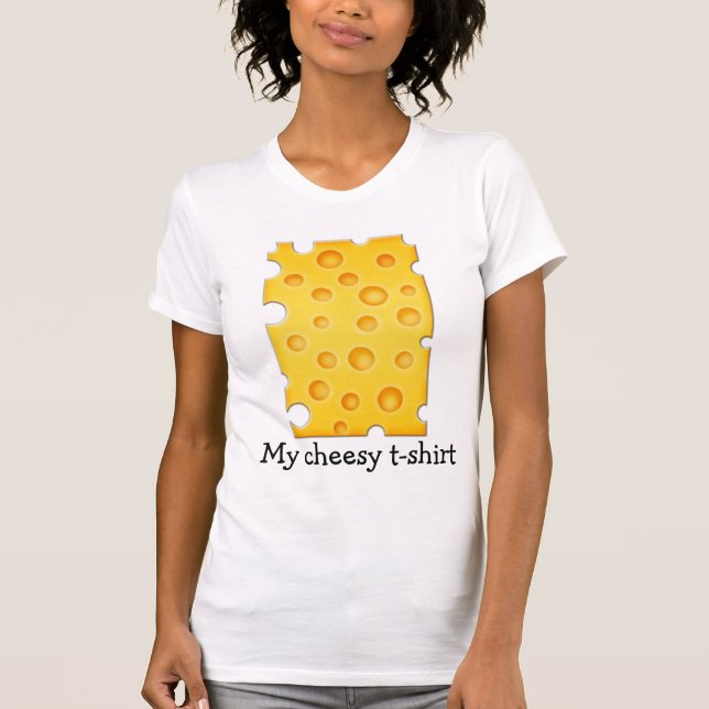 Schweizer Käse Cheezy Texturmuster T-Shirt (Vorderseite)