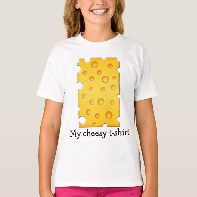 Schweizer Käse Cheezy Texturmuster T-Shirt (Vorderseite)
