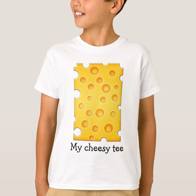 Schweizer Käse Cheezy Texturmuster T-Shirt (Vorderseite)