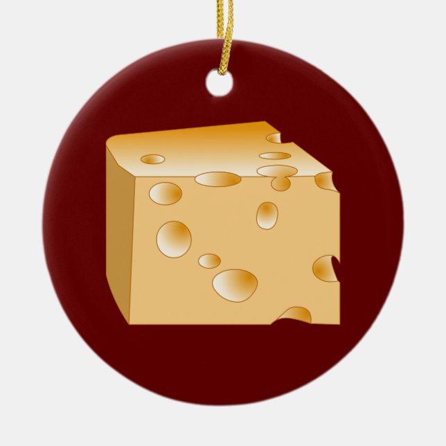 Schweizer Käse Keramik Ornament (Vorne)