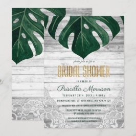 Schweizer Käse Leaf Holz Lace Gold Brautparty Einladung