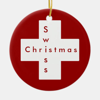 Schweizer Kreuz Keramik Ornament