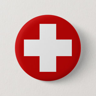 Schweizer Kreuz-Notfall Roundell Button