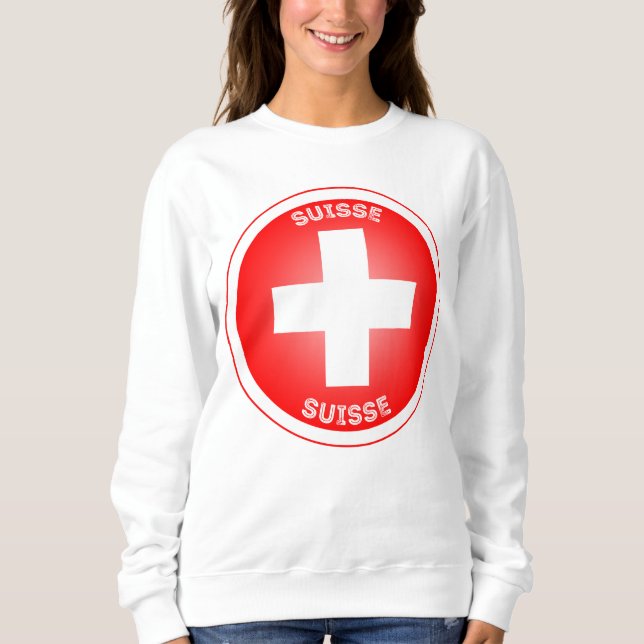 Schweizer Kreuz Suisse Kreisform Sweatshirt (Vorderseite)