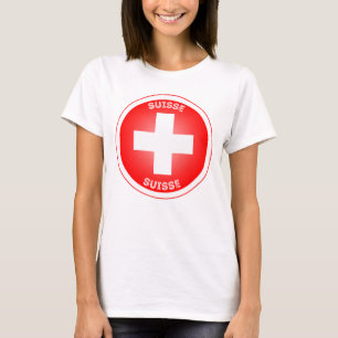Schweizer Kreuz Suisse Kreisform T-Shirt