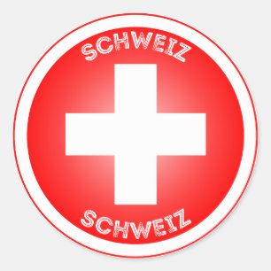 Schweizer Kulturerbe-Emblem Runder Aufkleber