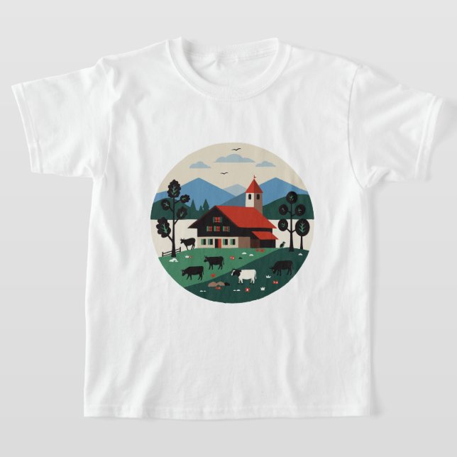 Schweizer Landschaft T-Shirt (Ablage )