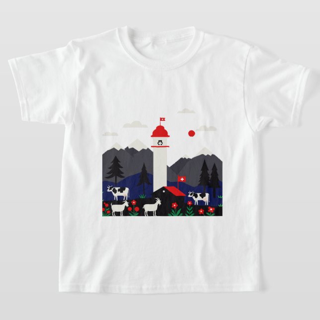Schweizer Landschaft T-Shirt (Ablage )