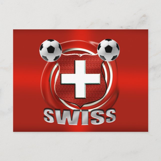 Schweizer Logo Fußball Fussball Presents Postkarte (Vorderseite)