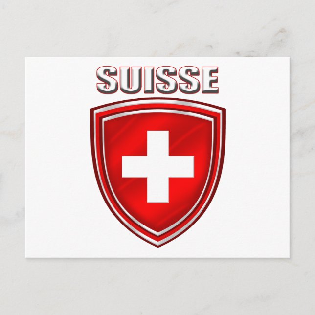 Schweizer Logo-Schild-Emblem-Flagge Postkarte (Vorderseite)