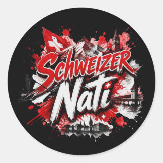 Schweizer Nati - der Spitzname der Schweizer Manns Runder Aufkleber