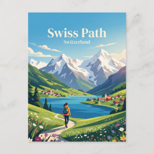 Schweizer Pfad, Vierwaldstättersee Schweiz Postkarte