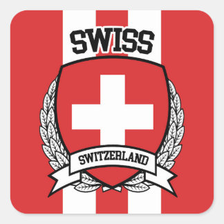 Schweizer Quadratischer Aufkleber