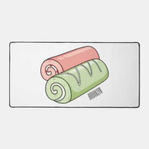 Schweizer Rolle / Rollkuchen Cartoon-Illustration Schreibtischunterlage