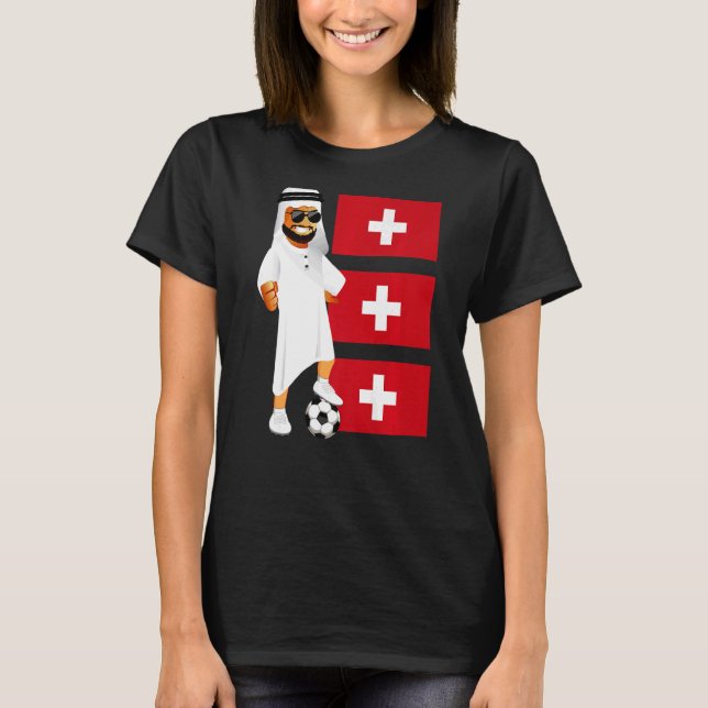 Schweizer Scheich Flag Fußball Schweiz T-Shirt (Vorderseite)
