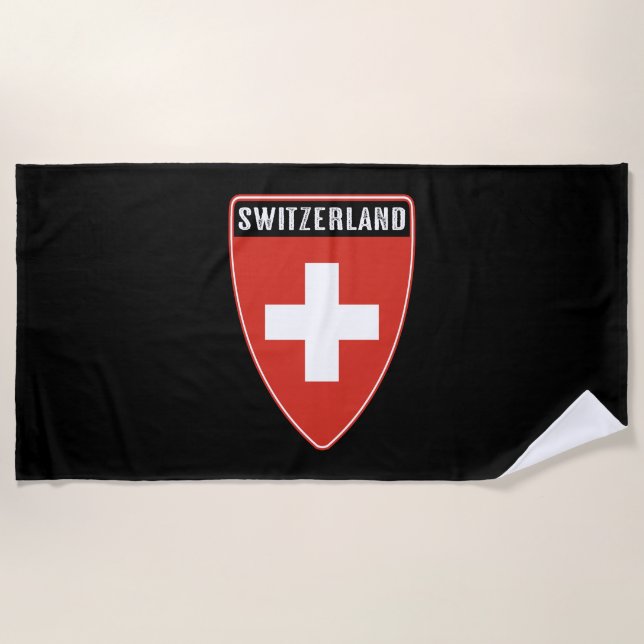 Schweizer Schild Strandtuch (Vorderseite)