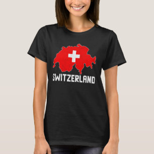 Schweizer Schweiz Karte Flaggenkennzeichnung Kleid T-Shirt
