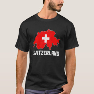 Schweizer Schweiz Karte Flaggenkennzeichnung Kleid T-Shirt