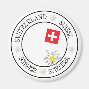 Schweizer Stereotype White Kühlschrank Magnet