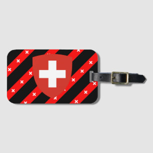 Schweizer stripes Flagge Gepäckanhänger
