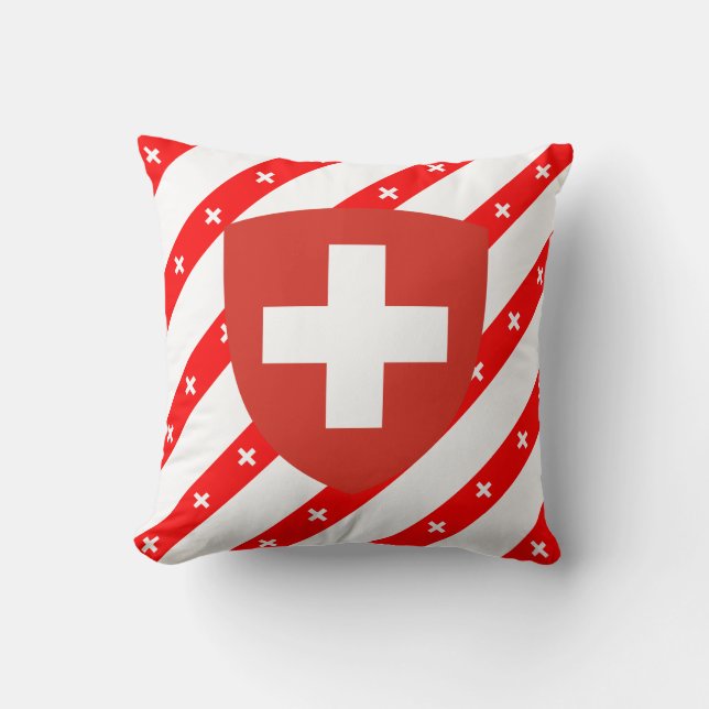 Schweizer stripes Flagge Kissen (Vorderseite)