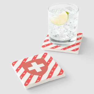 Schweizer stripes Flagge Steinuntersetzer
