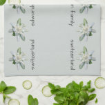 Schweizer Text Edelweiss Familienname Geschirrtuch<br><div class="desc">Schweizer Edelweiss Küchentücher. Schweizer Schrift Küchenhandtücher mit Edelweiss Blume. Sie können Ihren eigenen Namen hinzufügen,  um Ihre persönlichen Wünsche zu erfüllen.</div>