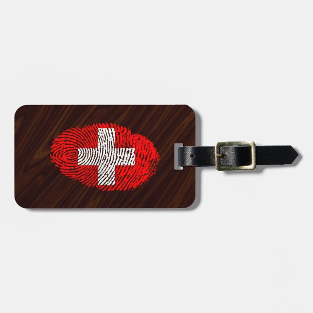 Schweizer Touchfingerabdruckflagge Gepäckanhänger (Vorderseite horizontal)