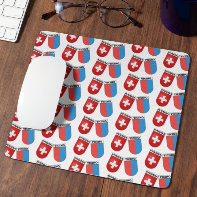 Schweizer und Kanton Tessin Flaggen Mousepad (Von Creator hochgeladen)