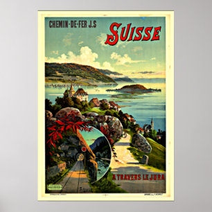 Schweizer Vintage-Reiseplakat Poster