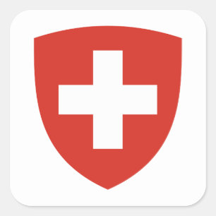 Schweizer Wappen, Flagge der Schweiz Quadratischer Aufkleber