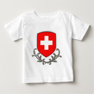 Schweizer Wappen scherzt Fahrwerk-Hülse Baby T-shirt