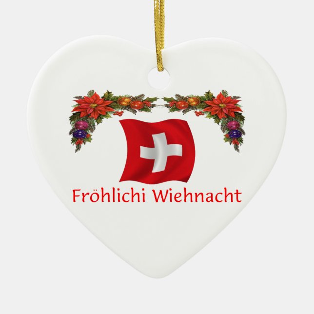 Schweizer Weihnachten Keramikornament (Vorne)