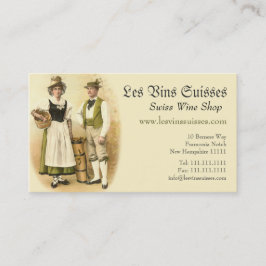 Schweizer Wein-Züchter im traditionellen Kostüm Visitenkarte