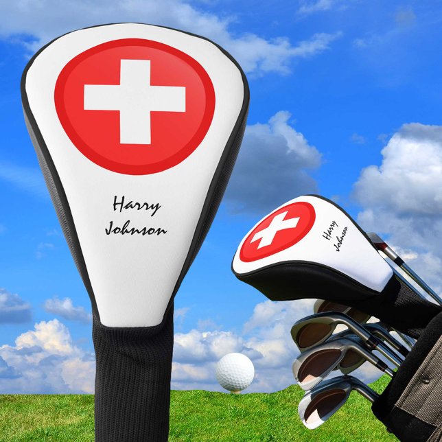 Schweizerische Flagge und Mit Monogramm Golfklubs  Golf Headcover (Von Creator hochgeladen)