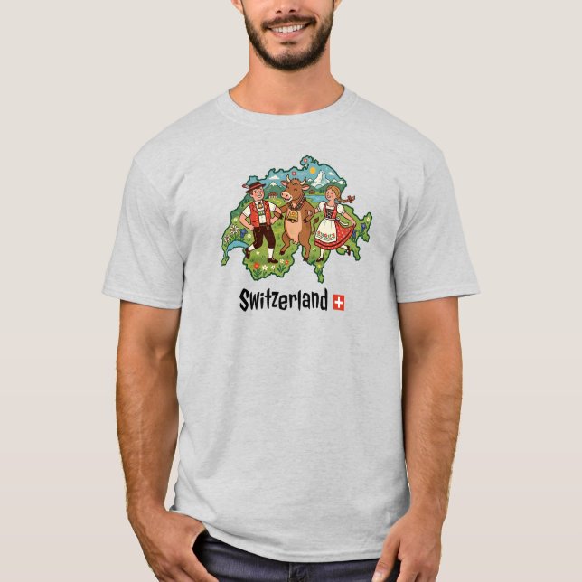 Schweizerischer Alpen-Volkstanz T-Shirt (Vorderseite)