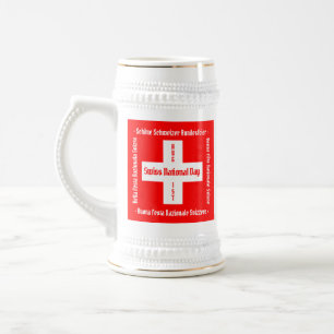 Schweizerischer Nationalfeiertag in vier Sprachen  Bierglas