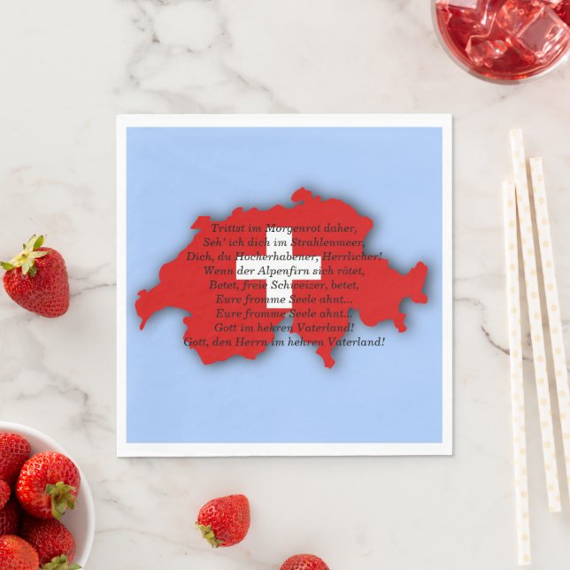 Schweizerischer Nationalfeiertag, Schweiz, Psalm S Serviette (Beispiel)