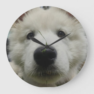 Schweizerischer Schäferhundehengstall - Hund mit v Große Wanduhr
