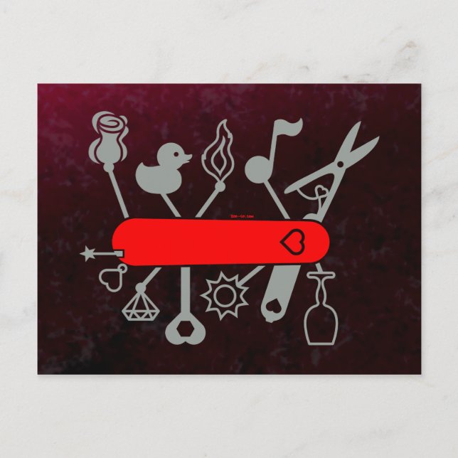 Schweizerisches Armeemesser für Liebhaber Postkarte (Vorderseite)