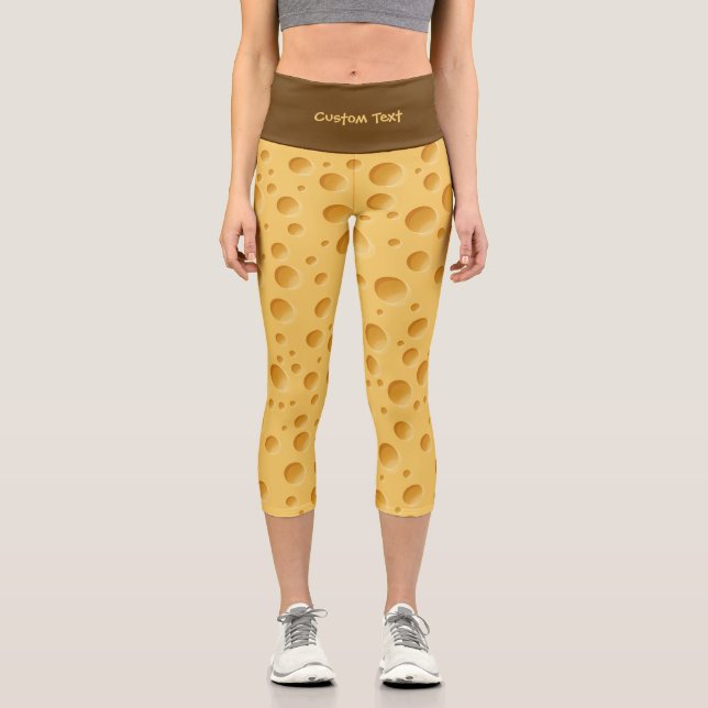 Schweizerisches Käsemuster Capri Leggings (Vorderseite)