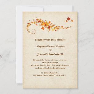 Schwenken Herbstleder Hochzeit Einladung