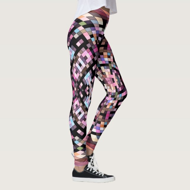 Schwenken-Karton Abstrakt in Schwarz, Rosa Leggings (Rechts)
